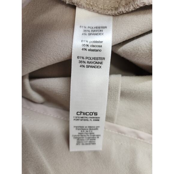 Chico's Magique Ankle Pants Size 00 XS/2 Beige Crop Slim Stretch Office Career - Picture 4 of 11